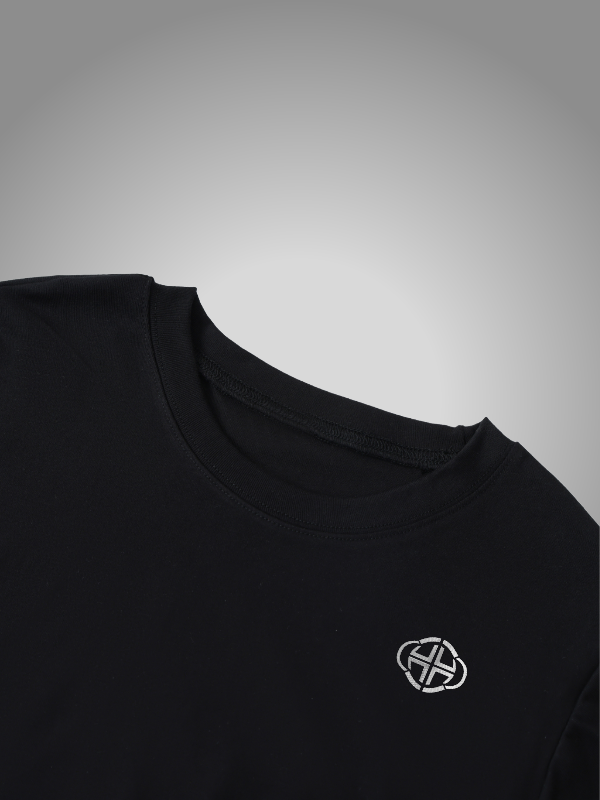 BLACK DRAWSTRING T-SHIRT