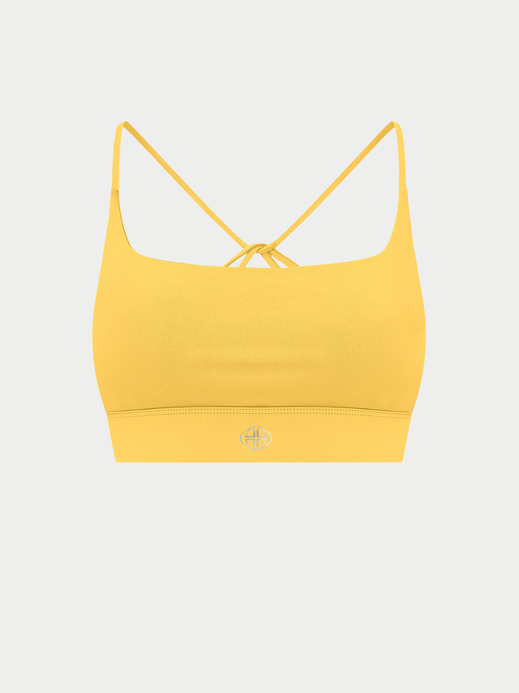 YELLOW CRISS CROSS SPORTS BRA