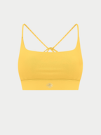 YELLOW CRISS CROSS SPORTS BRA