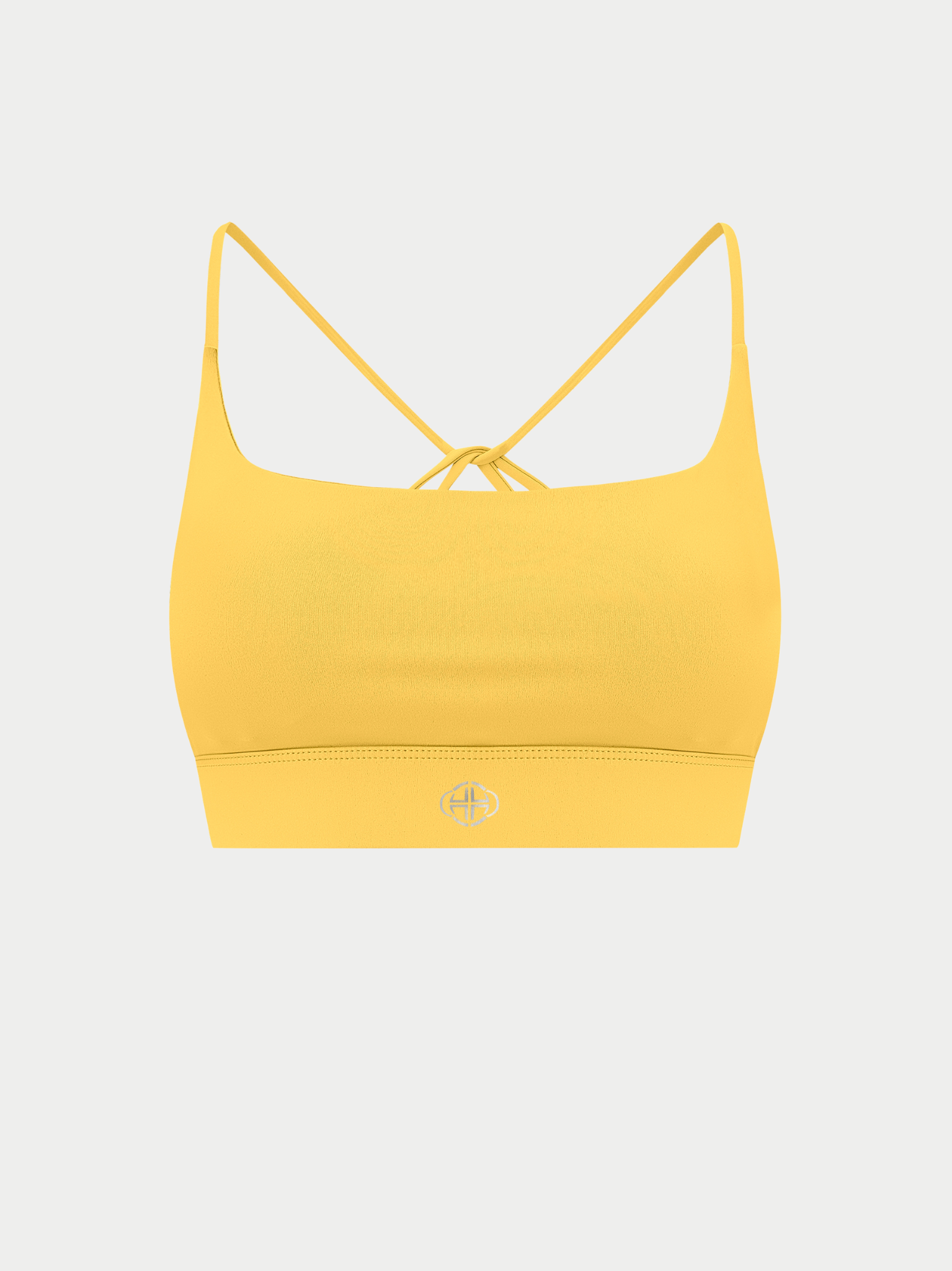 YELLOW CRISS CROSS SPORTS BRA