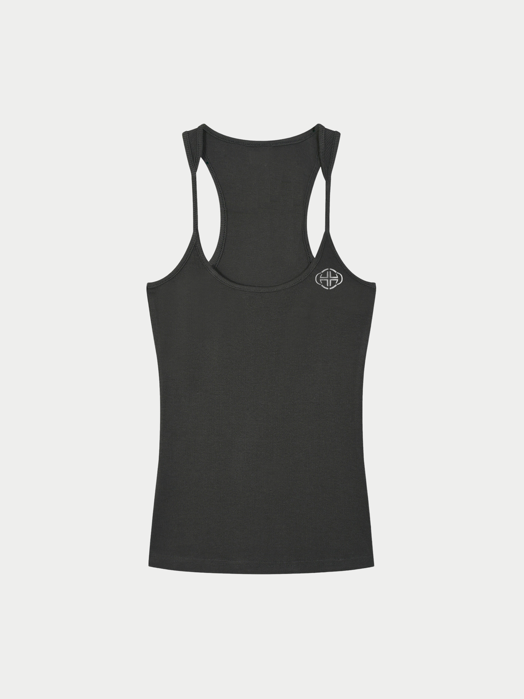 DARK GREY RIBBED RACERBACK TANK