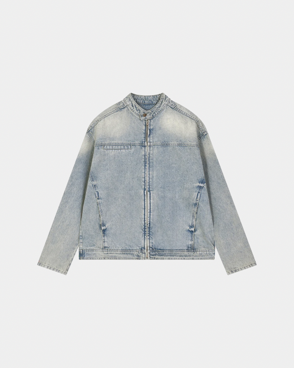VINTAGE WASH ZIP DENIM JACKET