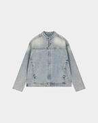 VINTAGE WASH ZIP DENIM JACKET