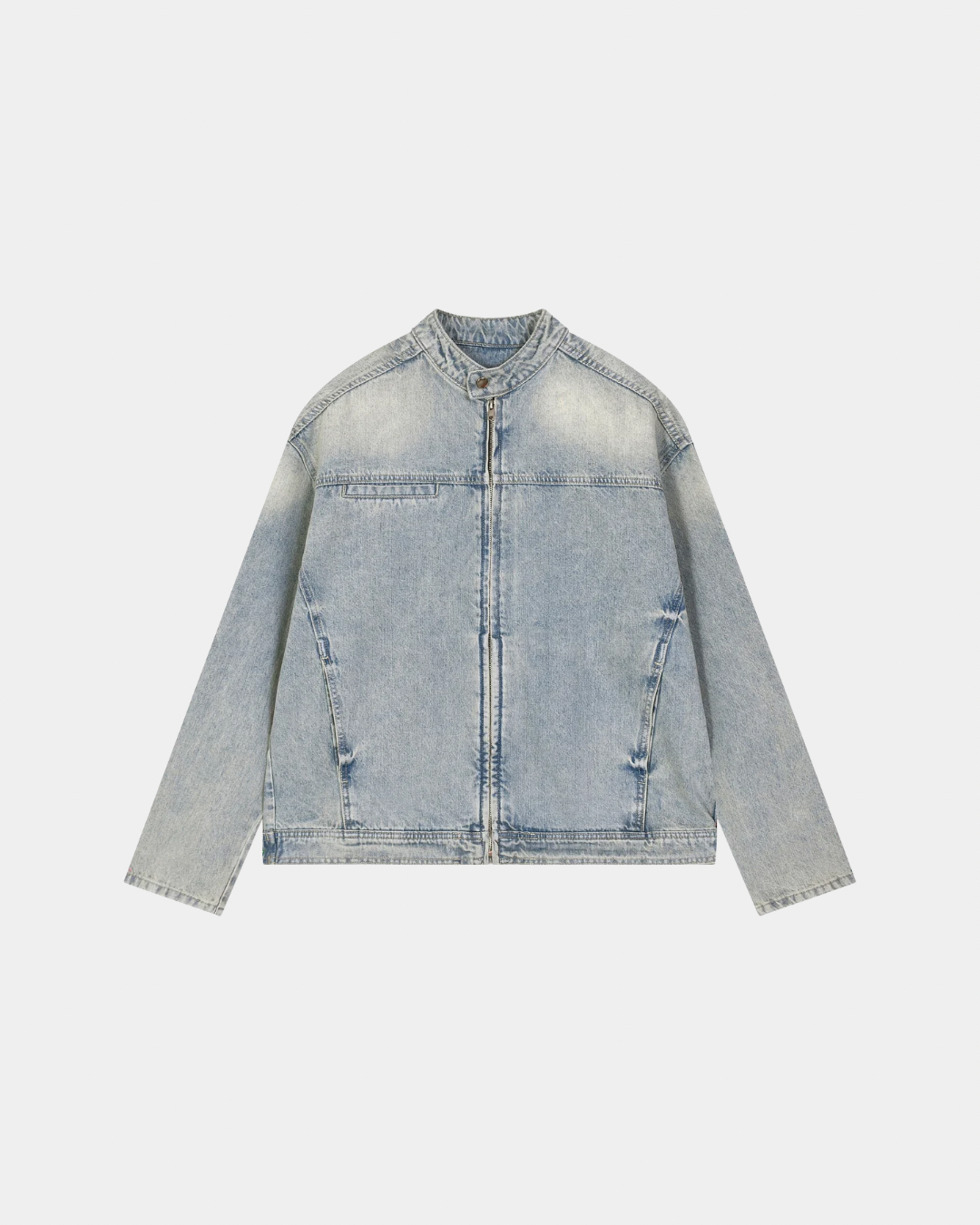 VINTAGE WASH ZIP DENIM JACKET