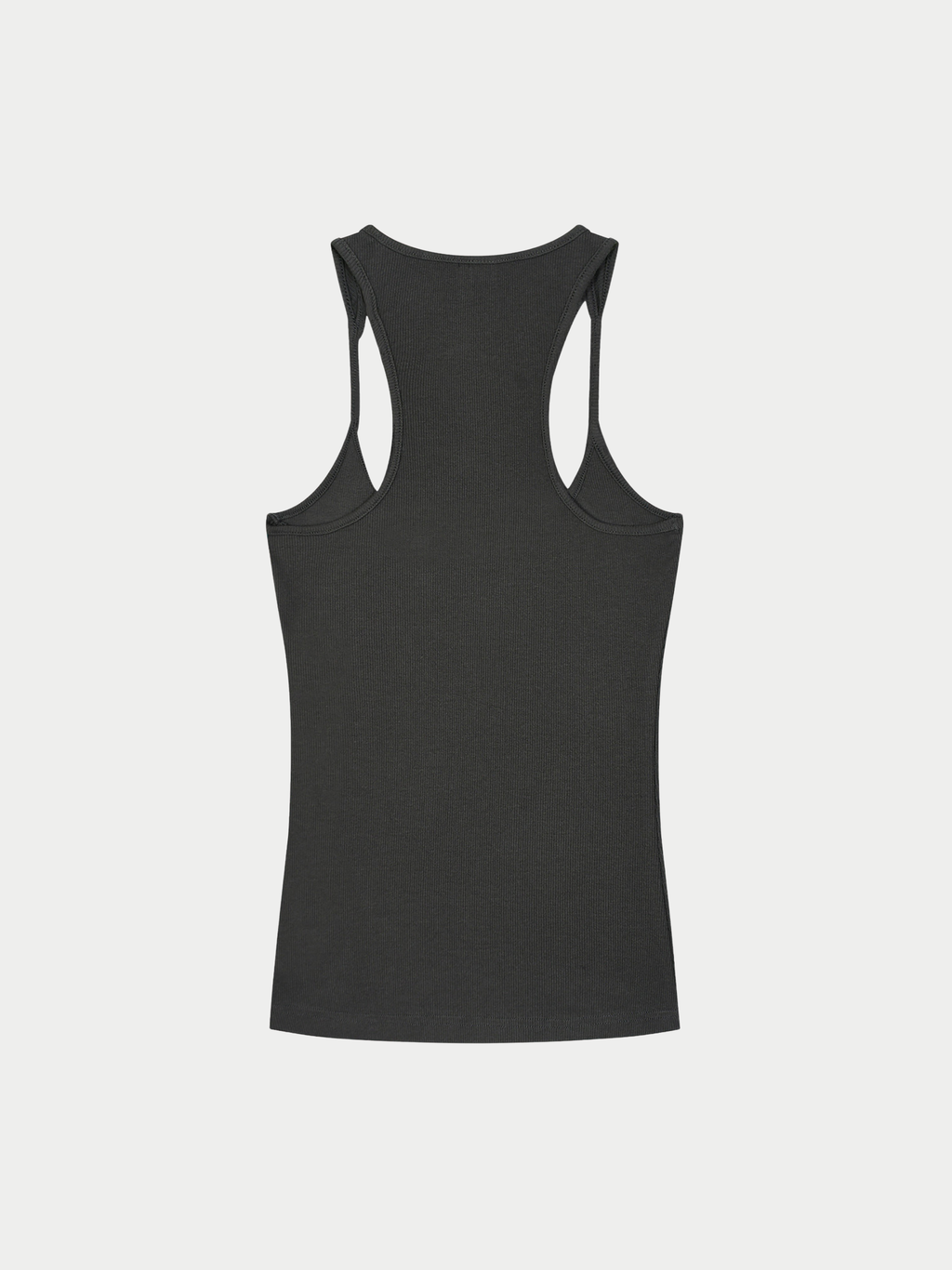 DARK GREY RIBBED RACERBACK TANK
