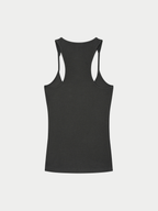 DARK GREY RIBBED RACERBACK TANK