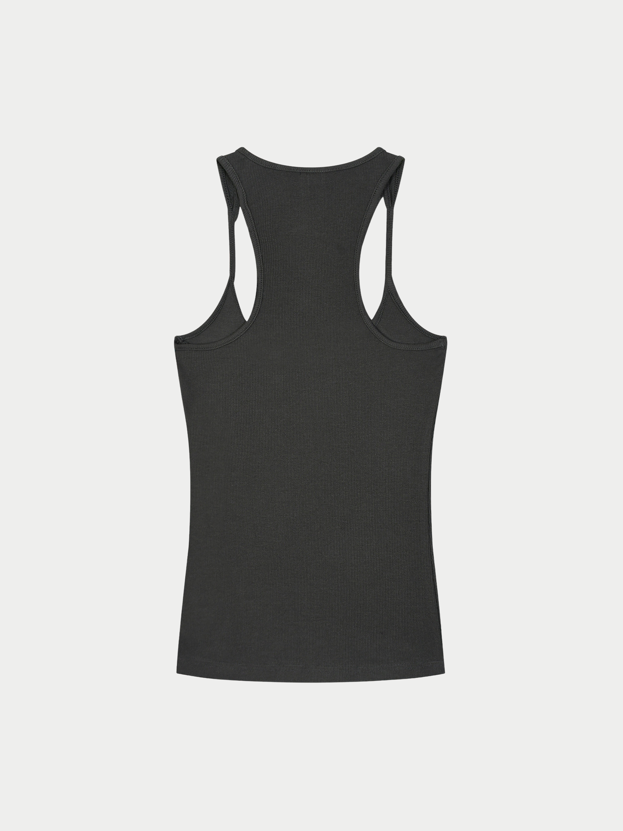 DARK GREY RIBBED RACERBACK TANK
