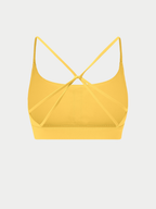 YELLOW CRISS CROSS SPORTS BRA