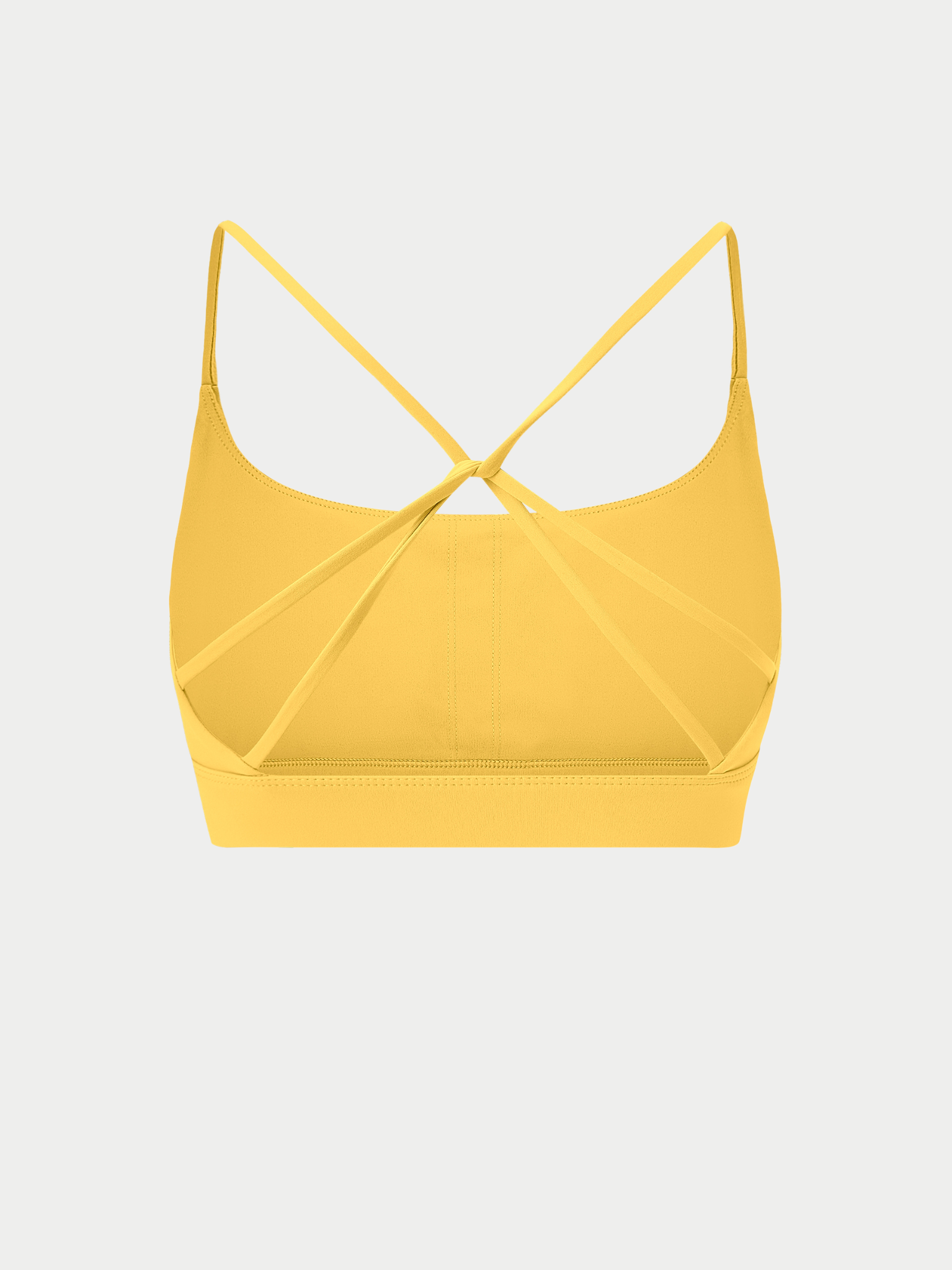 YELLOW CRISS CROSS SPORTS BRA