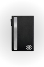 BLACK ALUMINUM LOGO WALLET