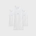 WHITE RIBBED LOGO TANK BUNDLE