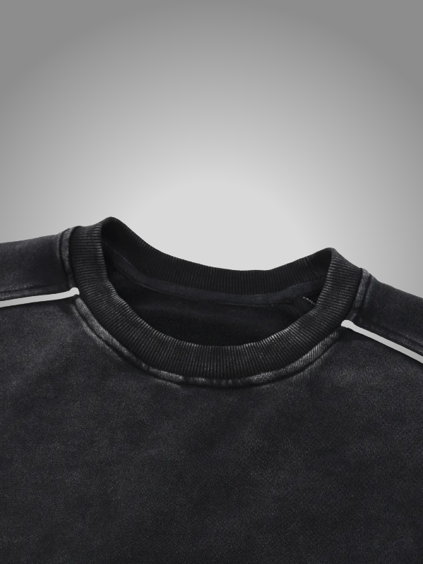 BLACK PIPED SWEATSHIRT