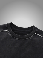 BLACK PIPED SWEATSHIRT