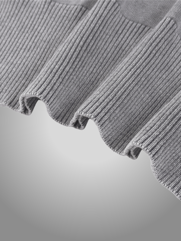 GREY BALLOON CROPPED SWEATER