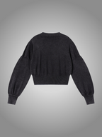 BLACK BALLOON CROPPED SWEATER