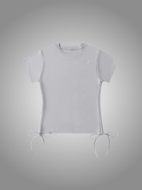 GREY DRAWSTRING T-SHIRT
