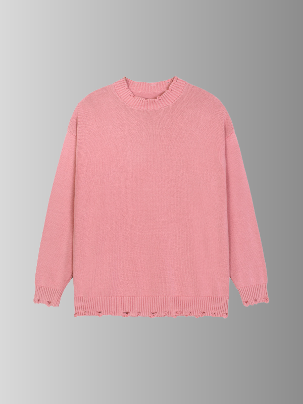 PINK FRAYED SWEATER