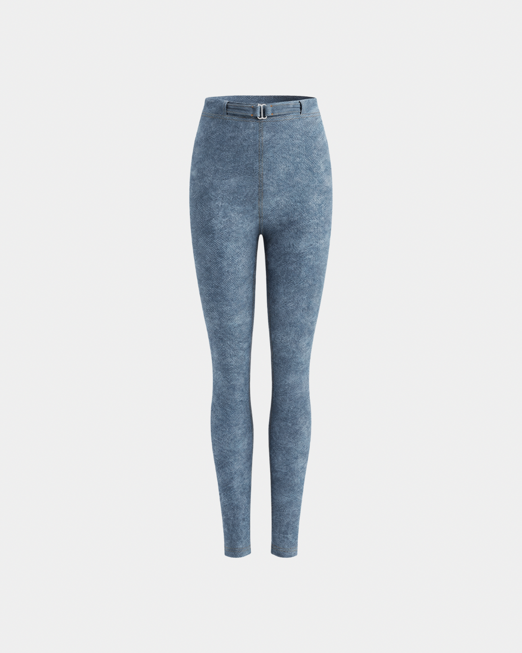 WOMEN'S LIGHT BLUE FAUX DENIM LEGGINGS