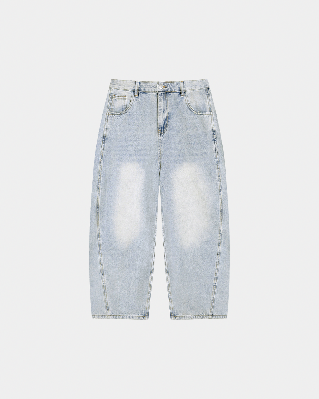 MEN'S LIGHT WASH SUNFADE BARREL LEG JEANS