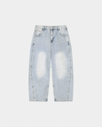 MEN'S LIGHT WASH SUNFADE BARREL LEG JEANS