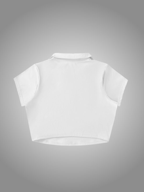 WHITE LAPEL CROP TOP