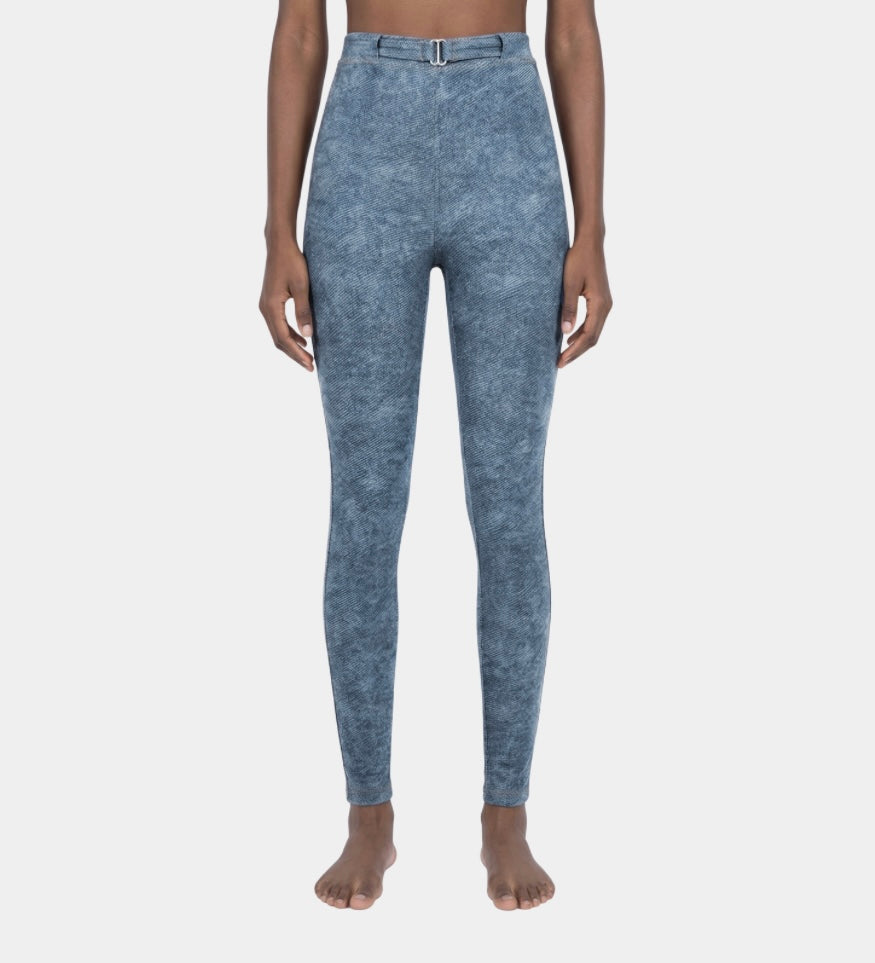 WOMEN'S LIGHT BLUE FAUX DENIM LEGGINGS