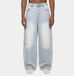 MEN'S LIGHT WASH SUNFADE BARREL LEG JEANS
