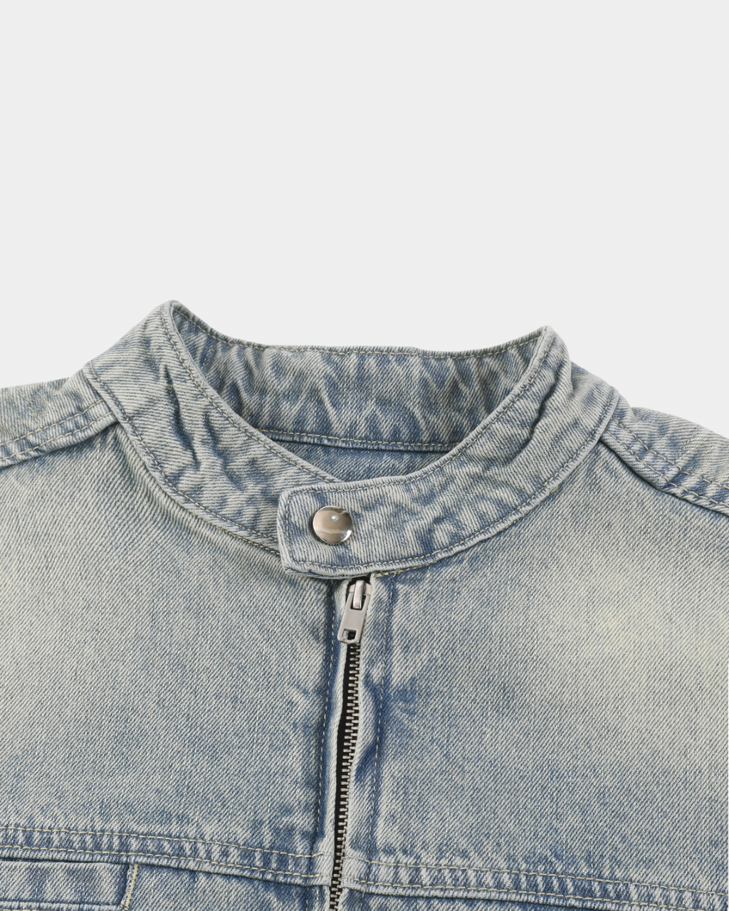 VINTAGE WASH ZIP DENIM JACKET