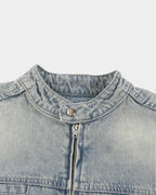 VINTAGE WASH ZIP DENIM JACKET