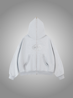 GREY FULL-ZIP HOODIE