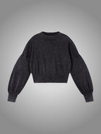 BLACK BALLOON CROPPED SWEATER