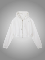 OFF-WHITE CROPPED ZIP-UP HOODIE