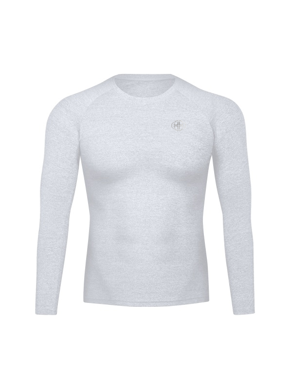 WHITE COMPRESS LONG-SLEEVE