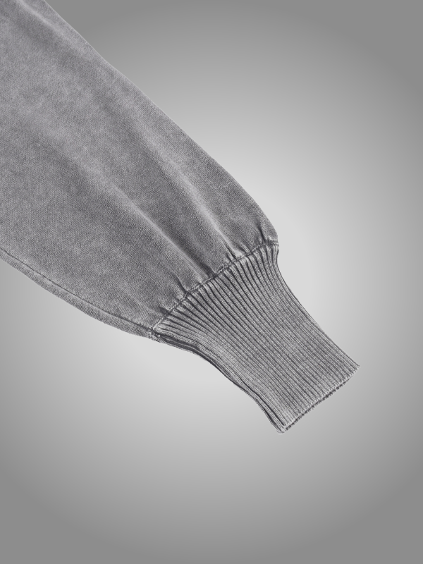 GREY BALLOON CROPPED SWEATER