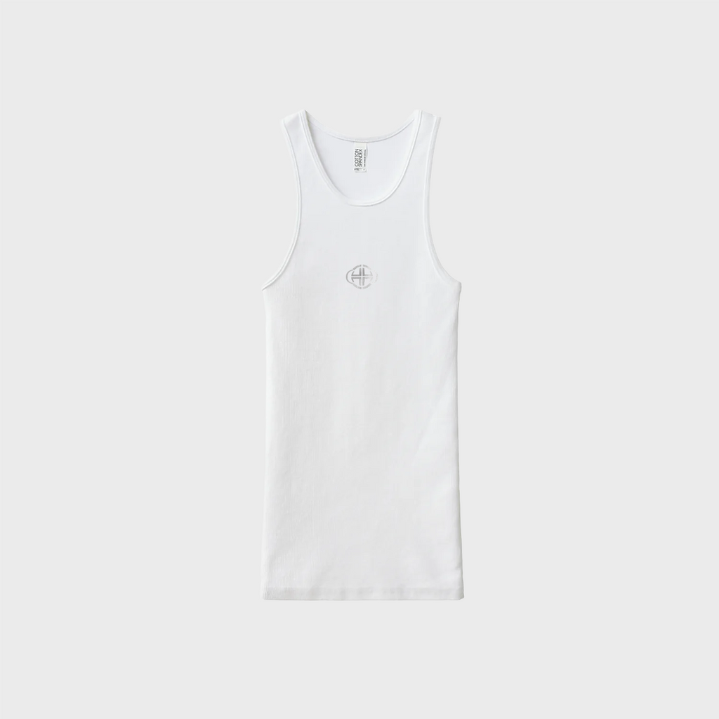 WHITE RIBBED LOGO TANK BUNDLE