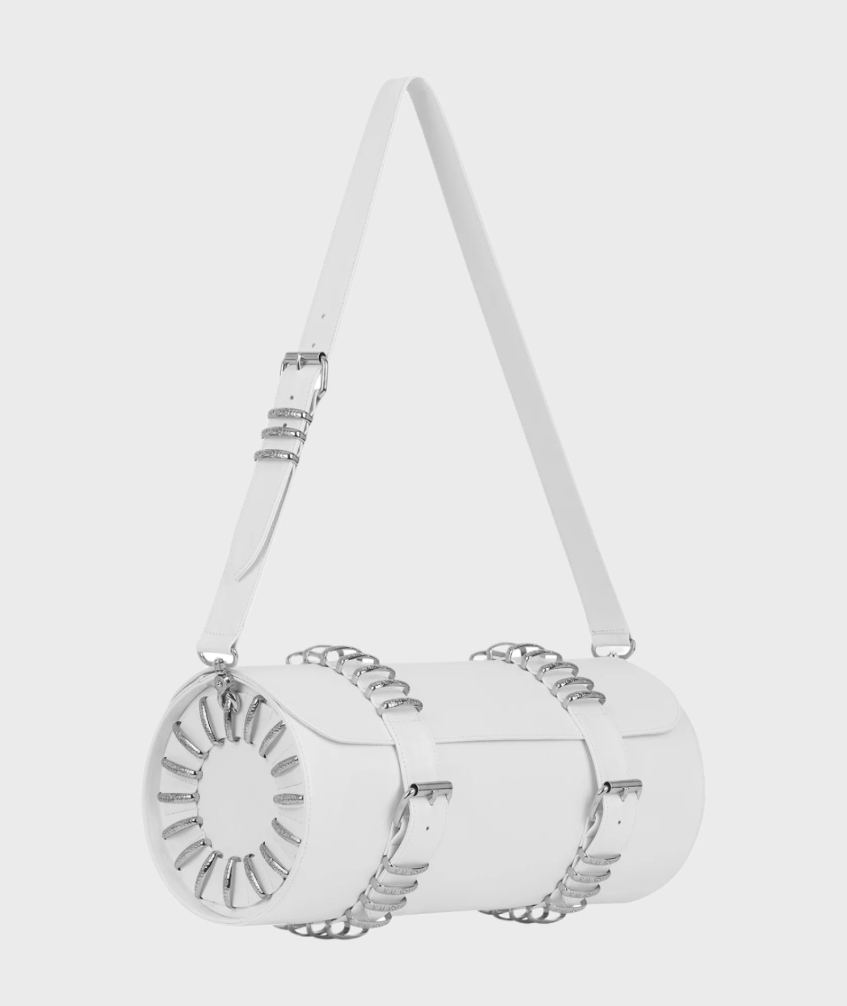 WHITE DUFFLE BAG