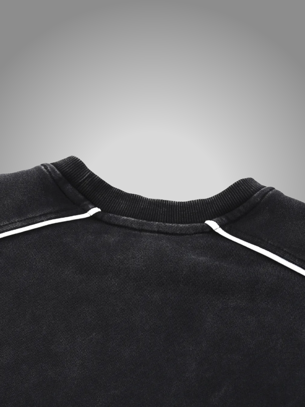 BLACK PIPED SWEATSHIRT