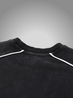 BLACK PIPED SWEATSHIRT