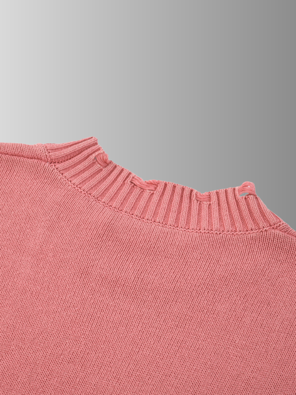 PINK FRAYED SWEATER