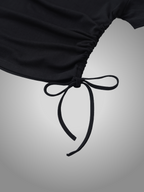 BLACK DRAWSTRING T-SHIRT