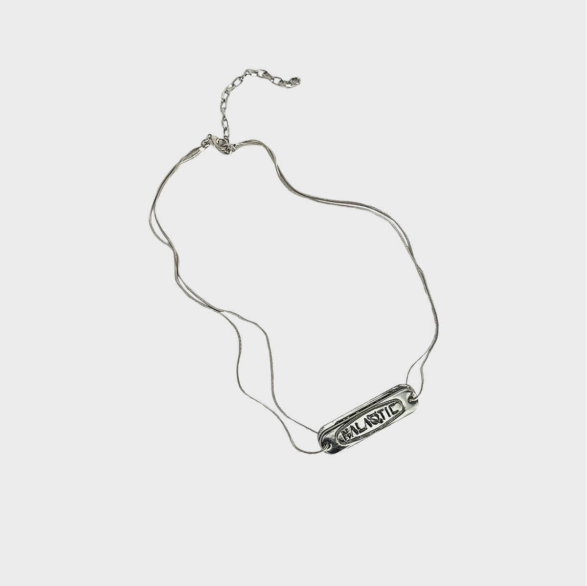 SILVER BRANDED NECKLACE