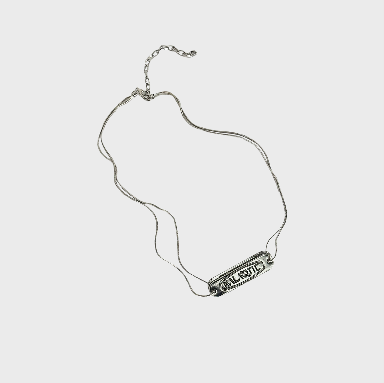 SILVER BRANDED NECKLACE