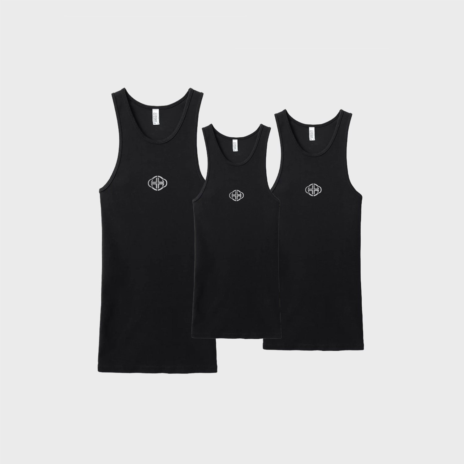 BLACK RIBBED LOGO TANK BUNDLE