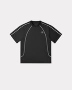 BLACK CONTRAST STITCH RAGLAN T