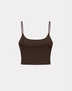 BROWN SPAGHETTI STRAP SPORTS BRA