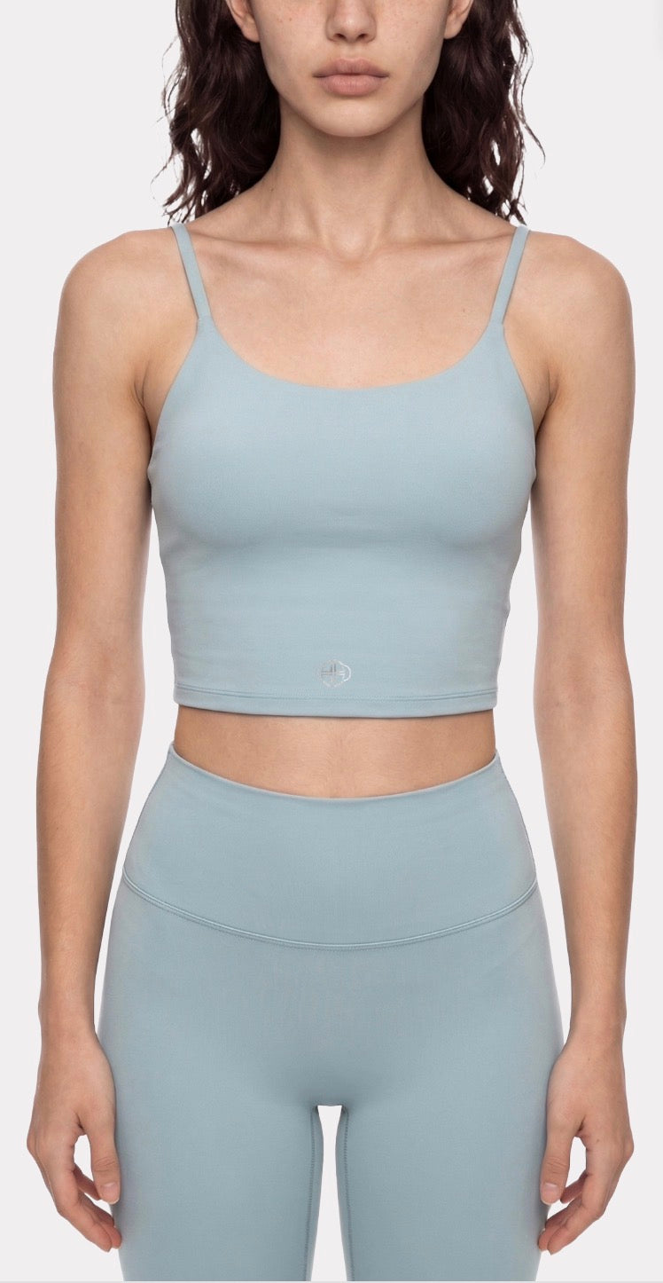 HAZE BLUE SPAGHETTI STRAP SPORTS BRA