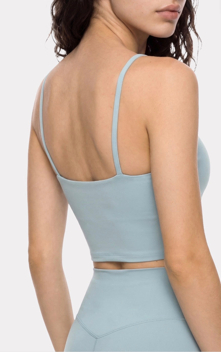 HAZE BLUE SPAGHETTI STRAP SPORTS BRA