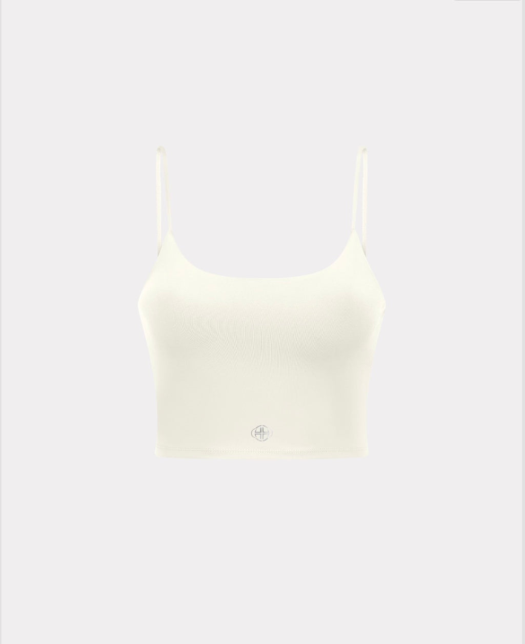 WHITE SPAGHETTI STRAP SPORTS BRA