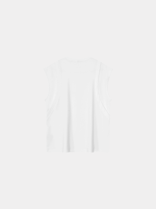 WHITE MUSCLE TANK