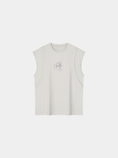 LIGHT GREY SLEEVELESS MUSCLE T